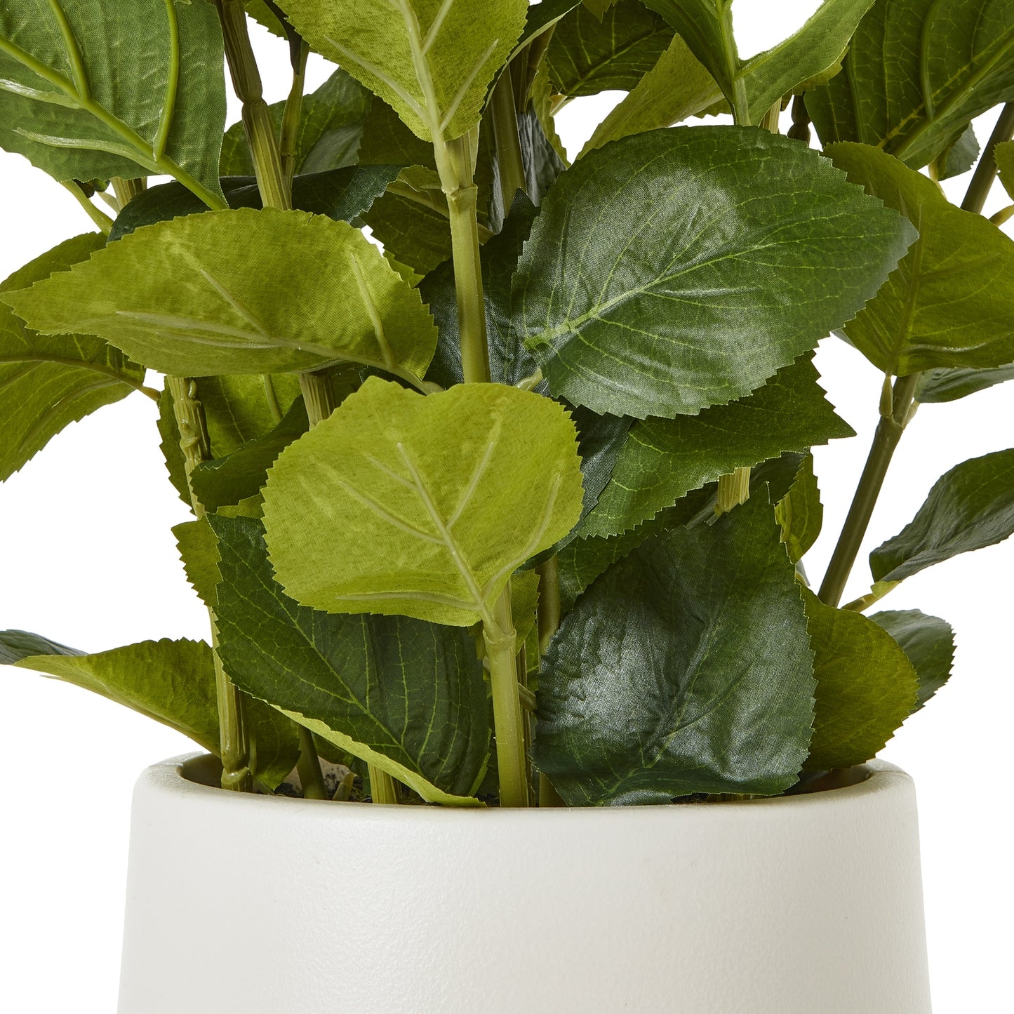 Artificial Plant Medium White Hydrangea Plant In White Ceramic Pot