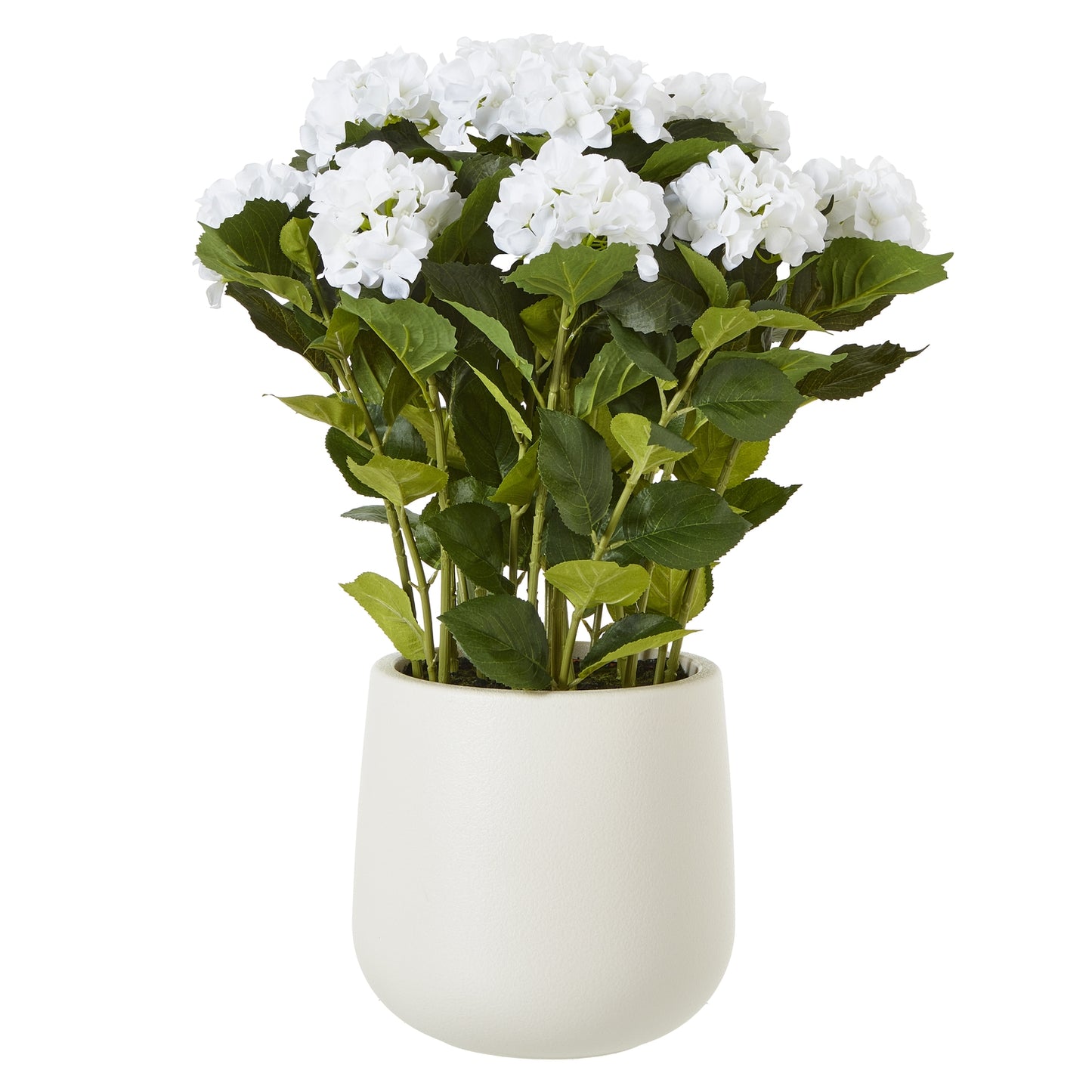 Artificial Plant Large White Hydrangea Plant In White Ceramic Pot