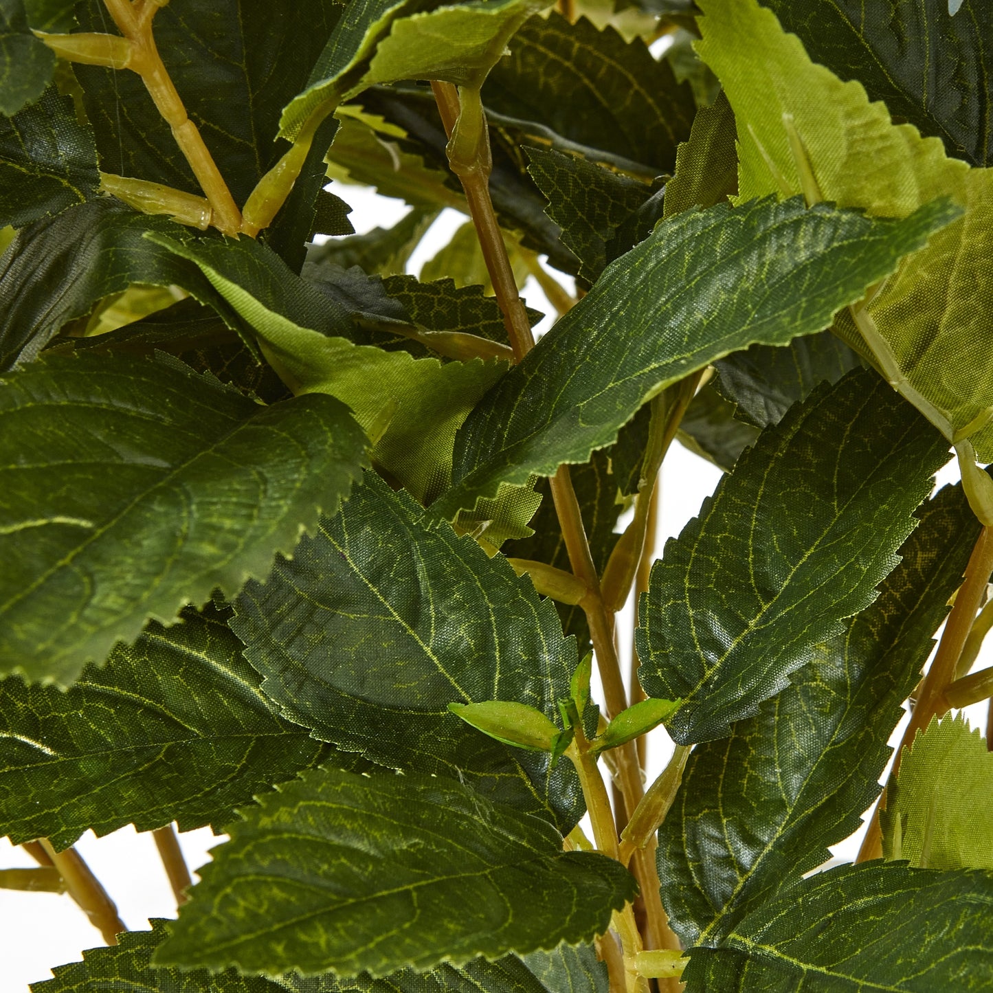 Artificial Plant Medium Green Hydrangea Plant In White Ceramic Pot