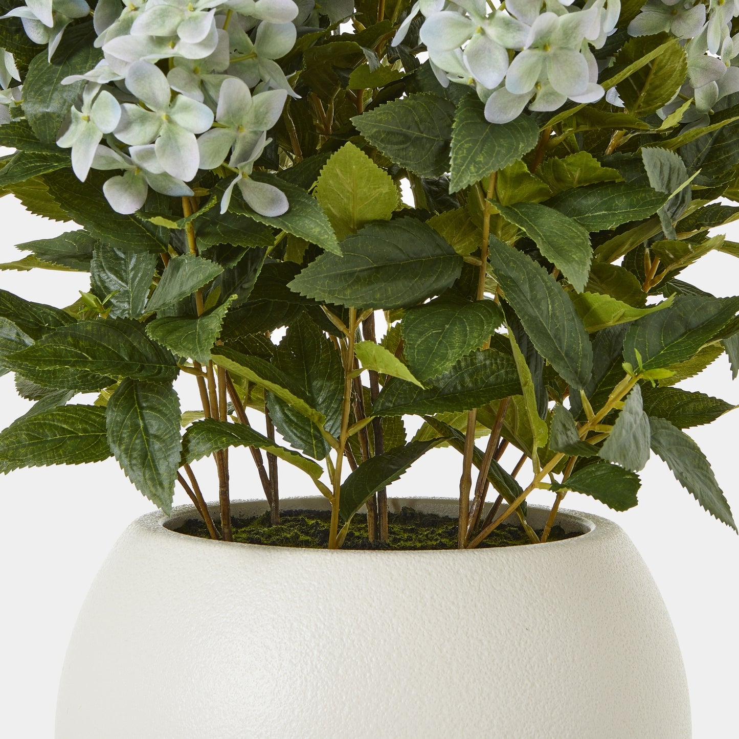 Artificial Plant Large Green Hydrangea Plant In White Ceramic Pot