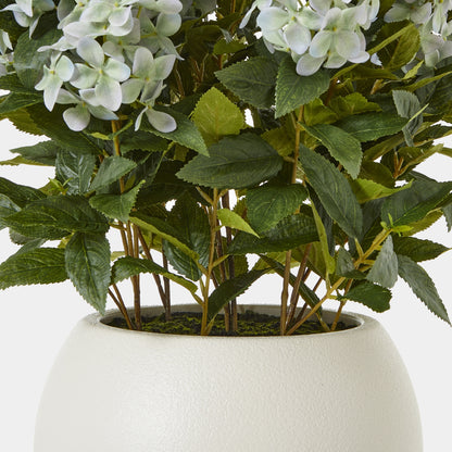 Artificial Plant Large Green Hydrangea Plant In White Ceramic Pot
