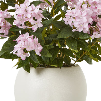Artificial Plant Large Pink Hydrangea Plant In White Ceramic Pot