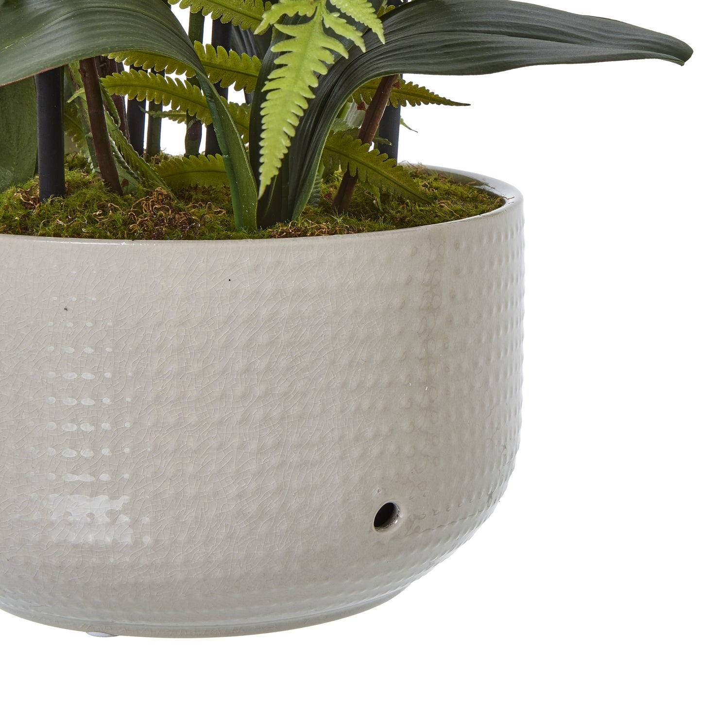 Artificial Plant Large White Orchid In Ceramic Pot