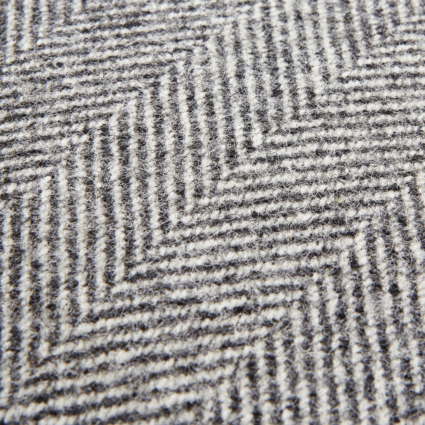 Starvale Grey Herringbone Pure Wool Cushion With Piped Edge