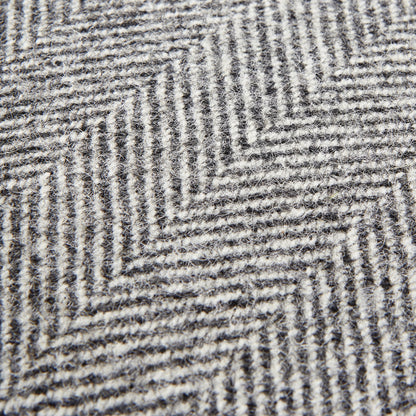 Starvale Grey Herringbone Pure Wool Cushion With Piped Edge