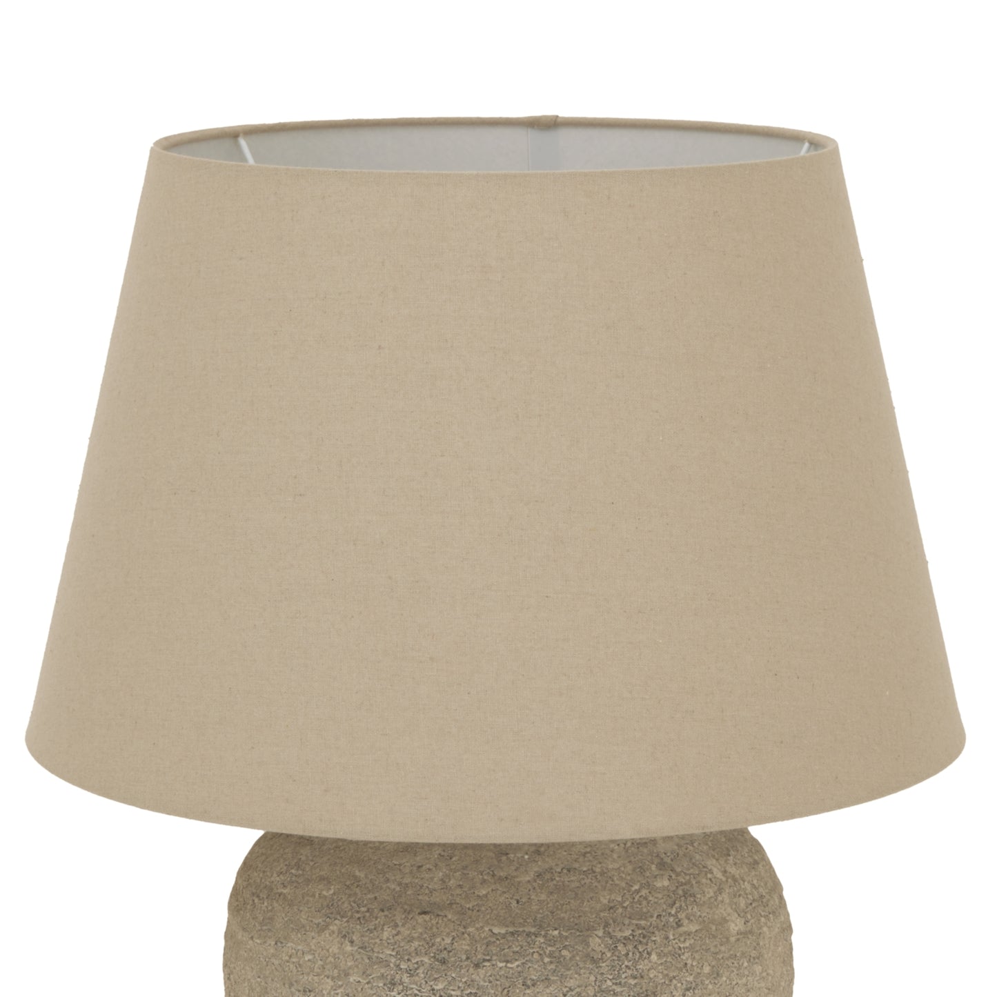 Mediterranean Inspired Natural Ceramic Table Lamp with Cream Shade