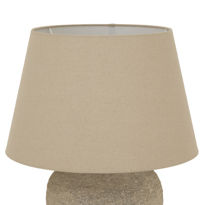 Mediterranean Inspired Natural Ceramic Table Lamp with Cream Shade