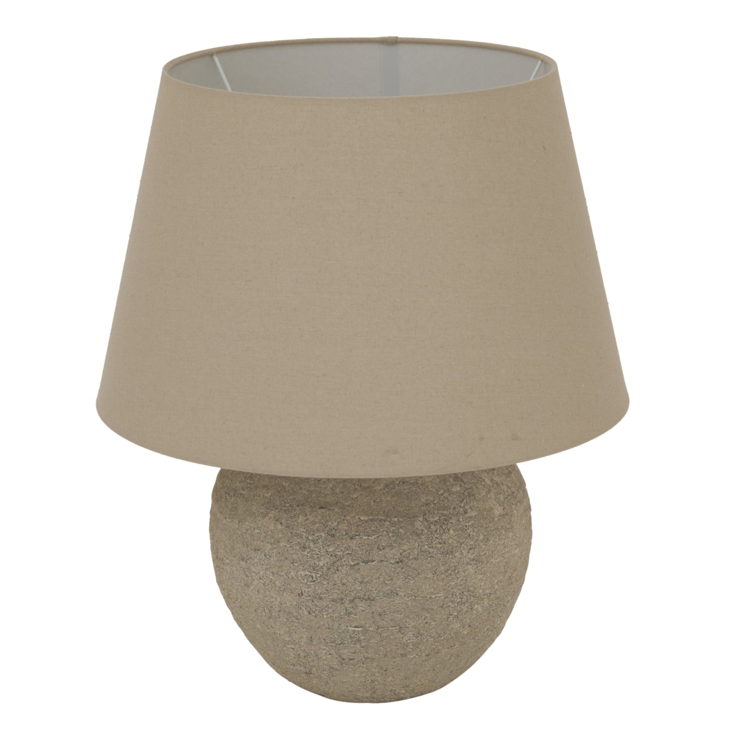 Mediterranean Inspired Natural Ceramic Table Lamp with Cream Shade