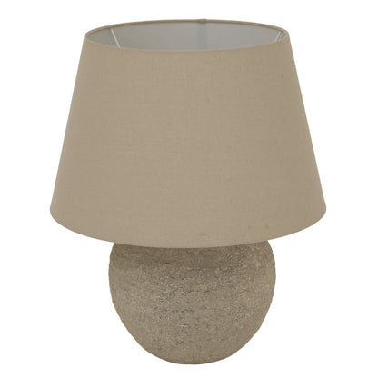 Mediterranean Inspired Natural Ceramic Table Lamp with Cream Shade
