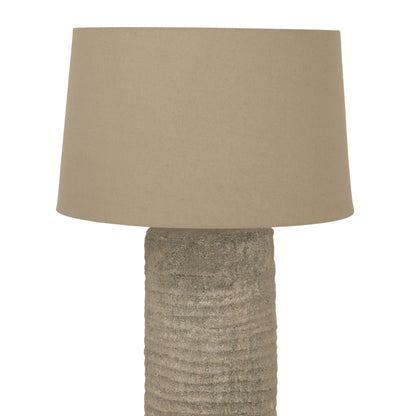 Florence Tall Grey Etched Aged Stoneware  Table Lamp