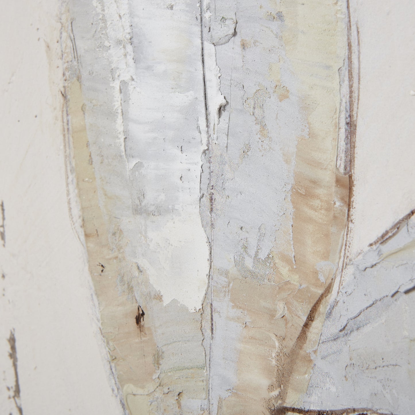 Gacilly Scandi Upward Leaf Framed Painting On Canvas