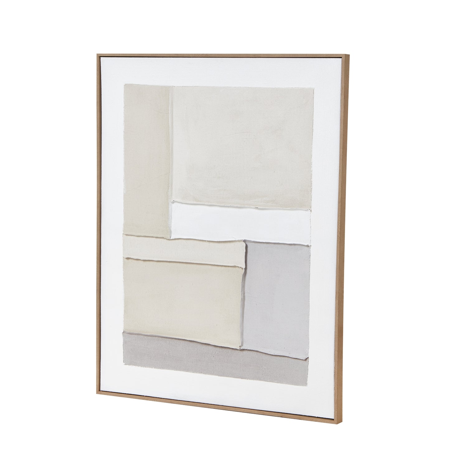 Chalaronne Horizontal Layered Geometric Soft Neutral Tones Framed Painting On Canvas