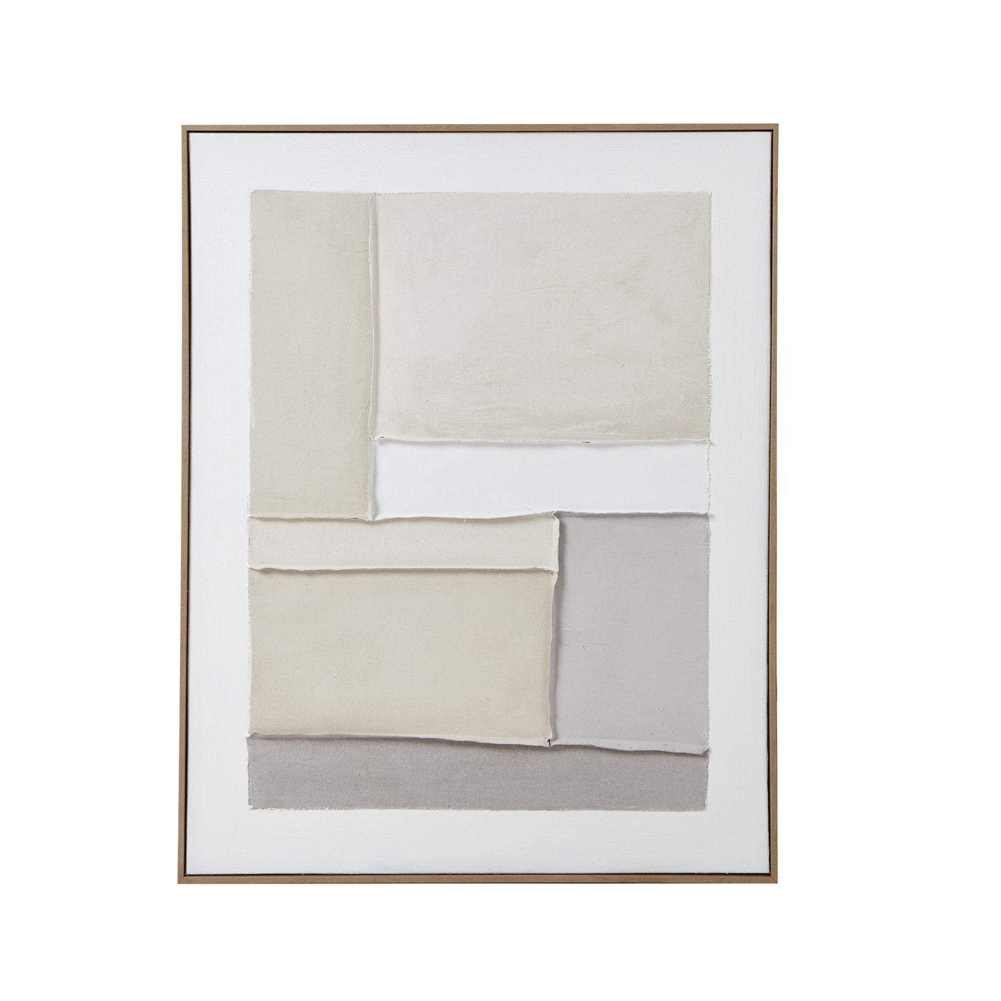 Chalaronne Horizontal Layered Geometric Soft Neutral Tones Framed Painting On Canvas