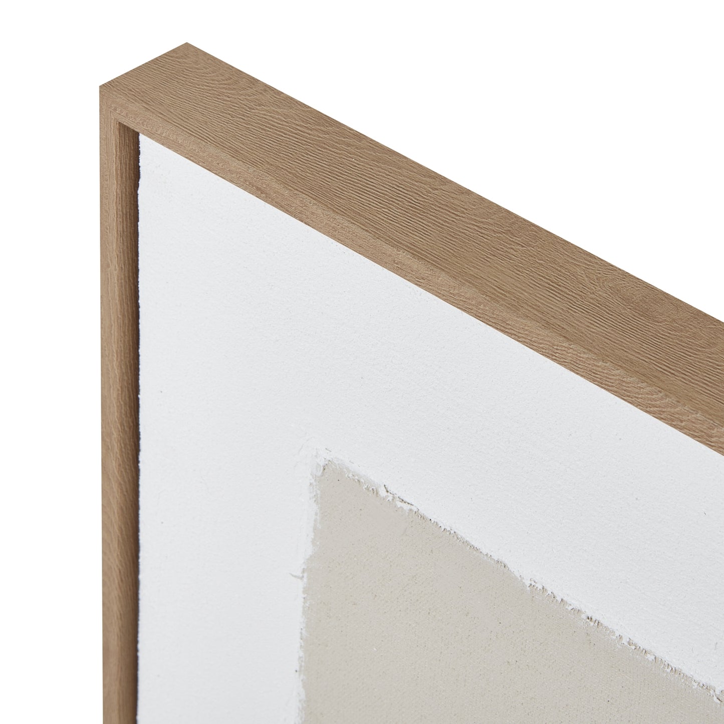 Chalaronne Vertical Layered Geometric Soft Neutral Tones Framed Painting On Canvas