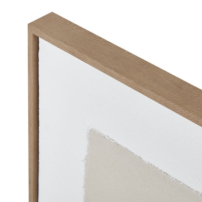 Chalaronne Vertical Layered Geometric Soft Neutral Tones Framed Painting On Canvas