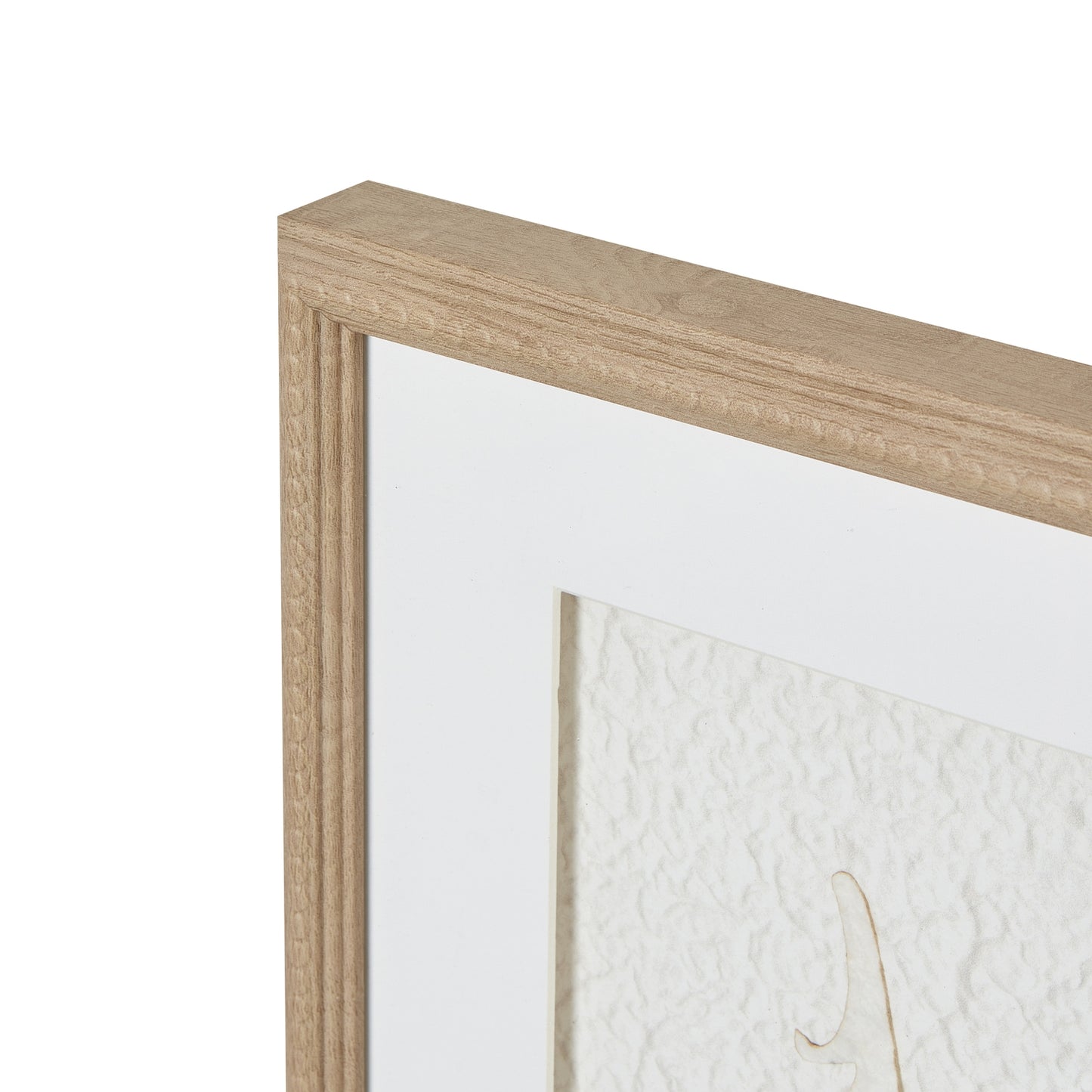 Les Vans White Feathers Art In Square Natural Wooden Beaded Frame