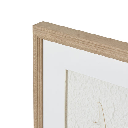 Les Vans White Feathers Art In Square Natural Wooden Beaded Frame