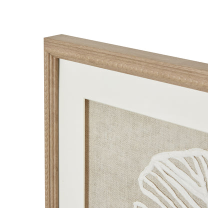 Large Feather White Feather Art Cream Background In Beaded Frame