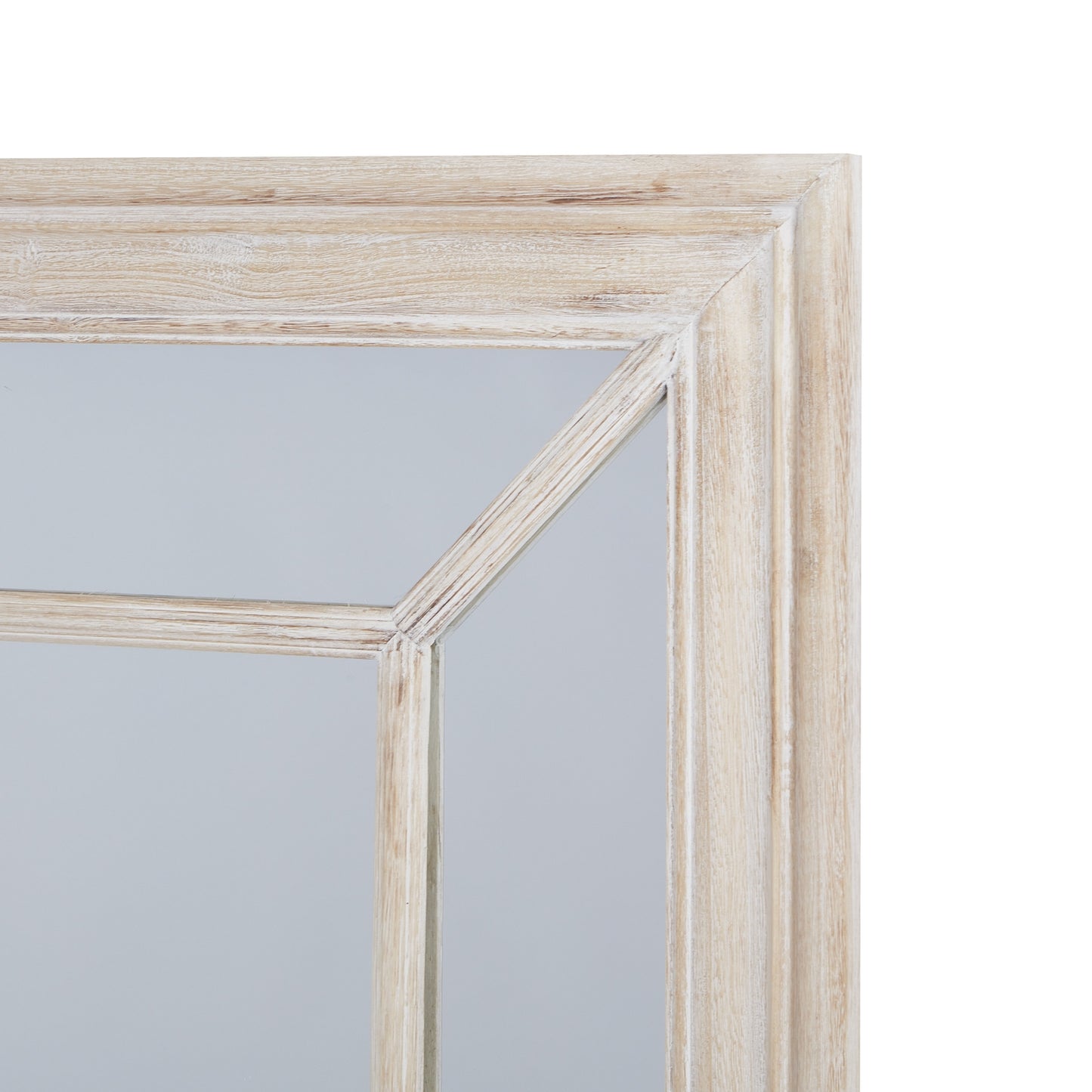 Large Rustic White Washed Window Frame Mirror