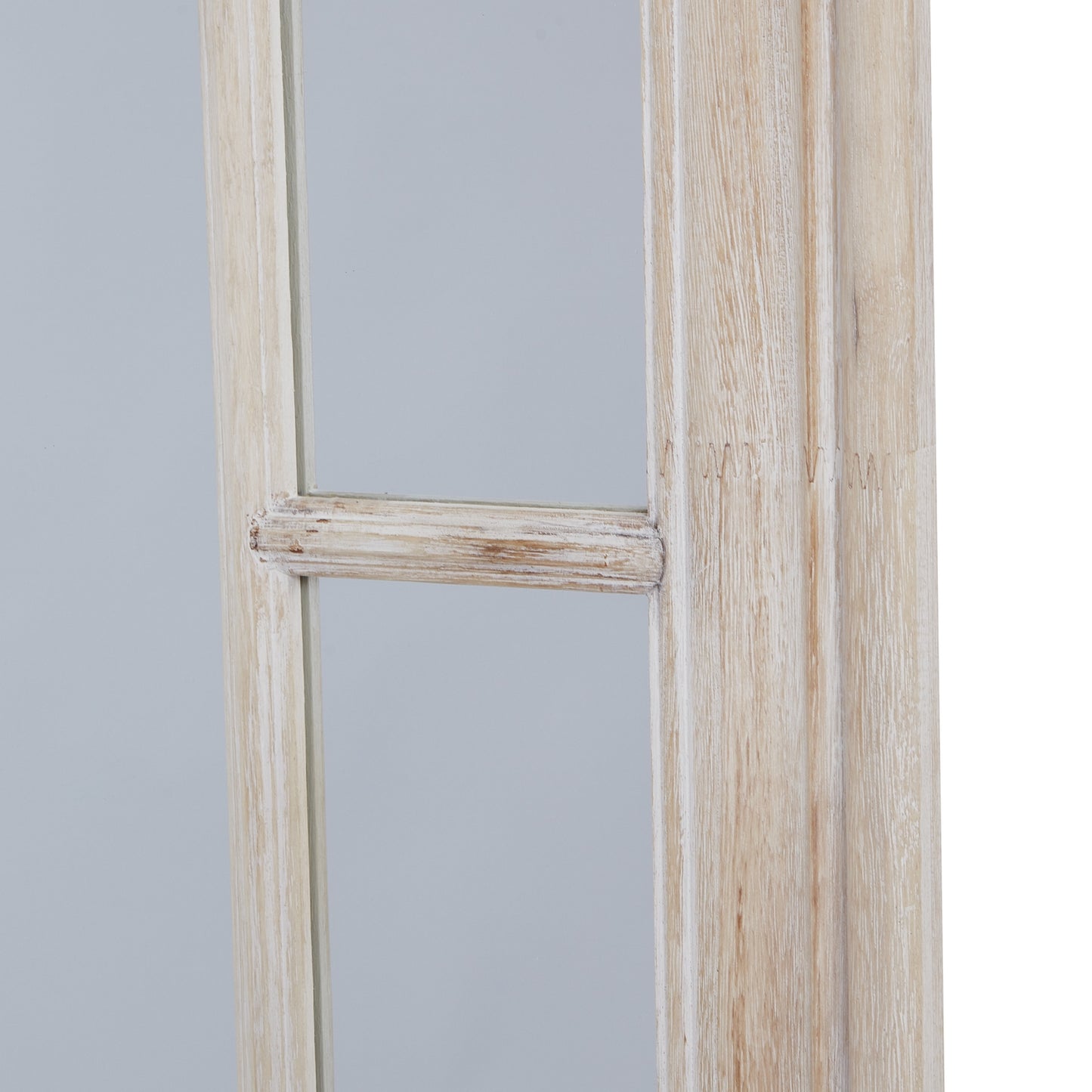 Large Rustic White Washed Window Frame Mirror
