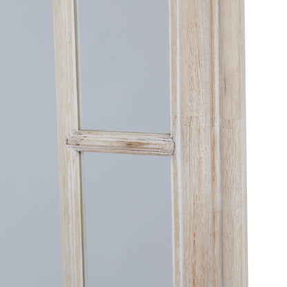 Large Rustic White Washed Window Frame Mirror