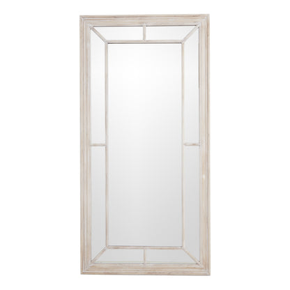 Large Rustic White Washed Window Frame Mirror