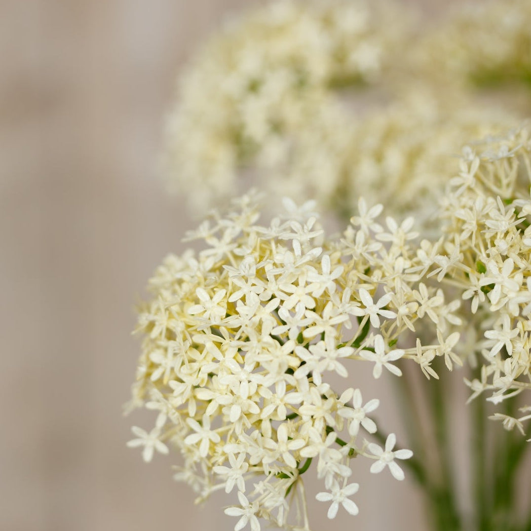 Set of 3 Artificial Flowers Three Head Cream Allium Sprays