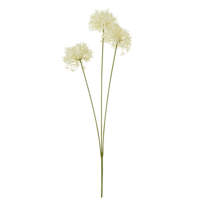 Set of 3 Artificial Flowers Three Head Cream Allium Sprays