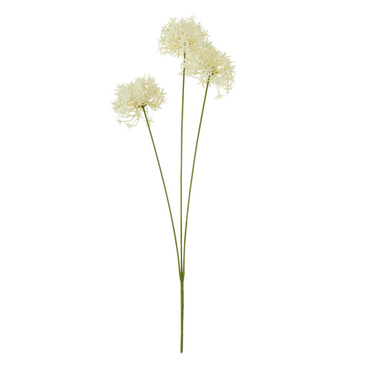 Set of 3 Artificial Flowers Three Head Cream Allium Sprays
