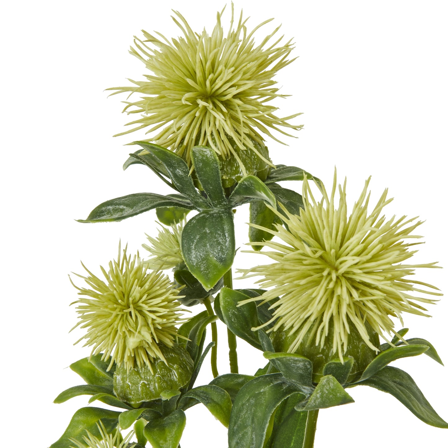 Set of 3 Artificial Flowers Green Safflower Sprays