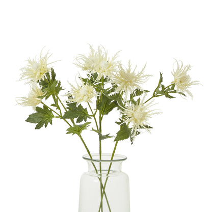 Set of 3 Artificial Flowers Cream Sea Holly Sprays