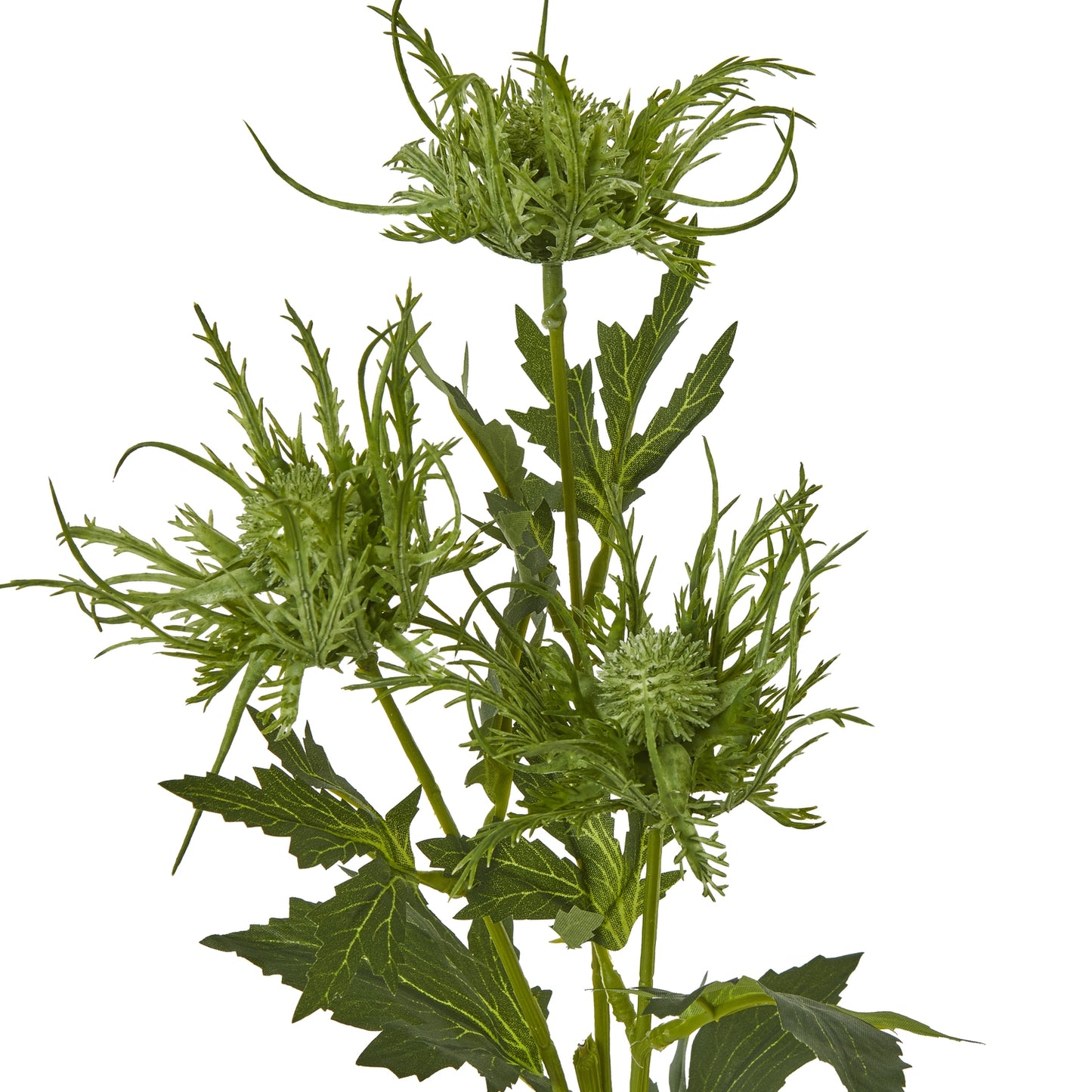 Set of 3 Artificial Flowers Green Sea Holly Sprays