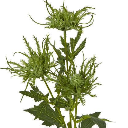 Set of 3 Artificial Flowers Green Sea Holly Sprays