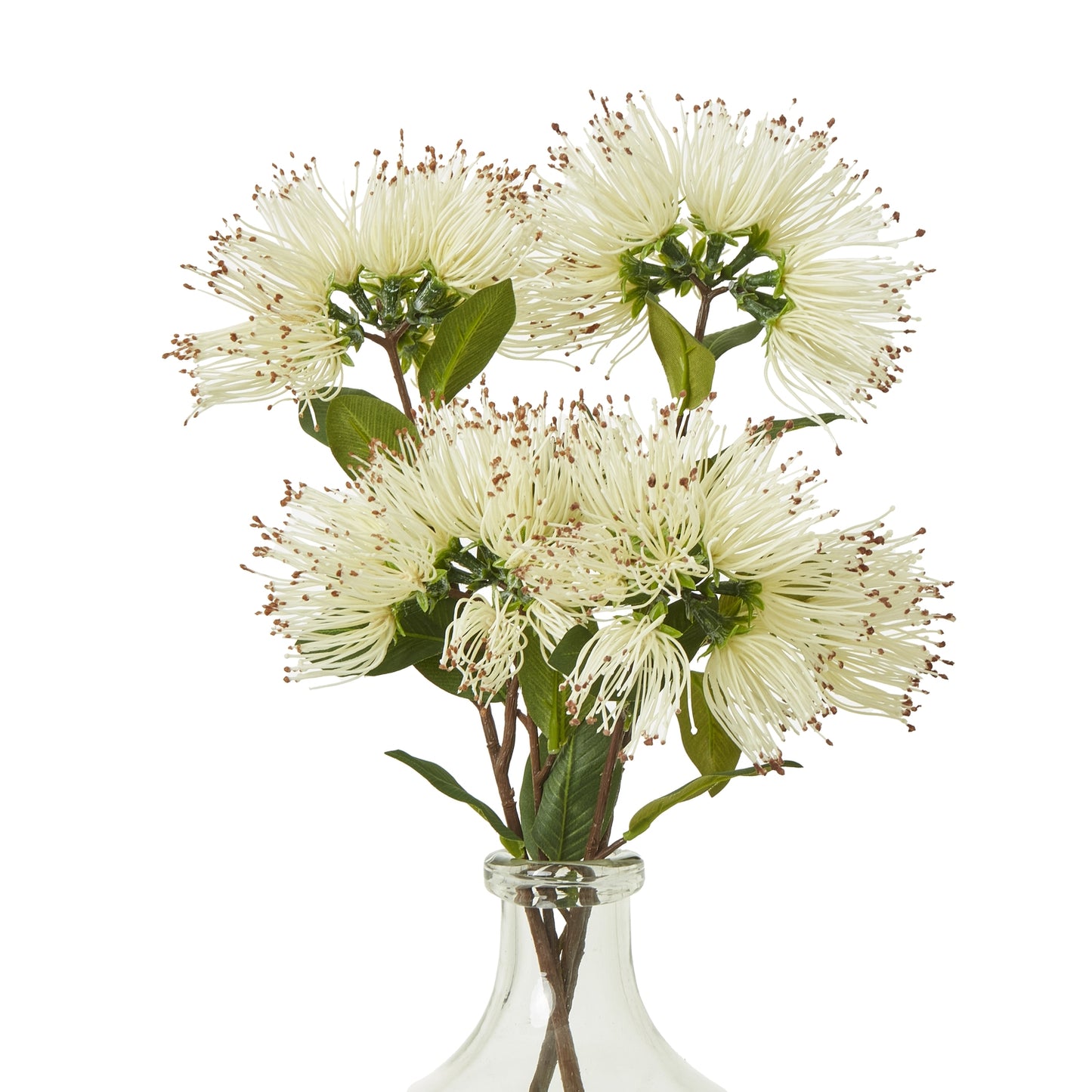 Set of 3 Artificial Flowers Cream Protea Nitida Sprays