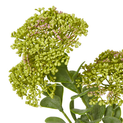 Set of 3 Artificial Flowers Green Sedum Sprays