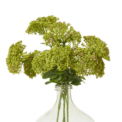Set of 3 Artificial Flowers Green Sedum Sprays