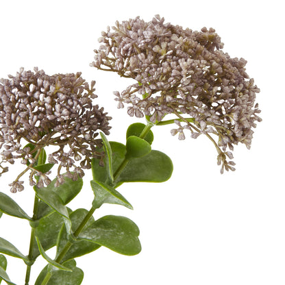Set of 3 Artificial Flowers Purple Sedum Sprays