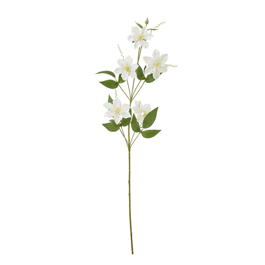 Set of 3 Artificial Flowers Cream Pearl Clematis Sprays
