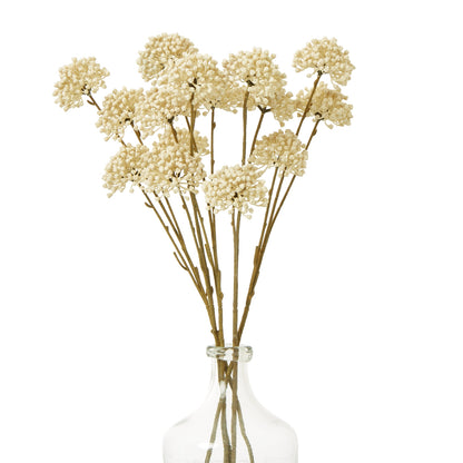 Set of 3 Artificial Flowers Cream Allium Sprays