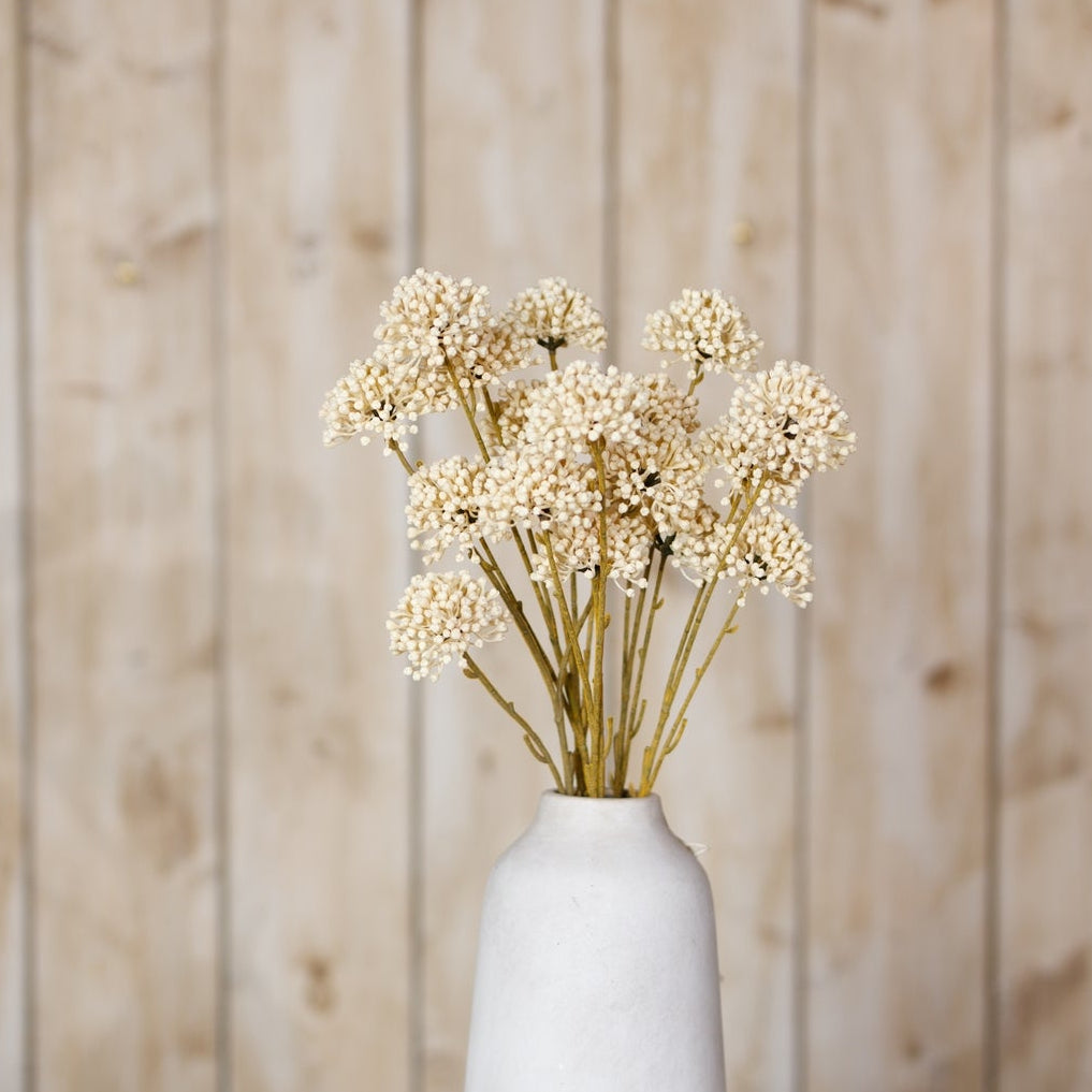 Set of 3 Artificial Flowers Cream Allium Sprays