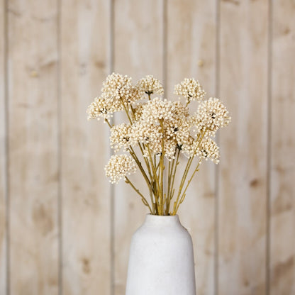 Set of 3 Artificial Flowers Cream Allium Sprays