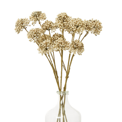 Set of 3 Artificial Flowers Brown Allium Sprays