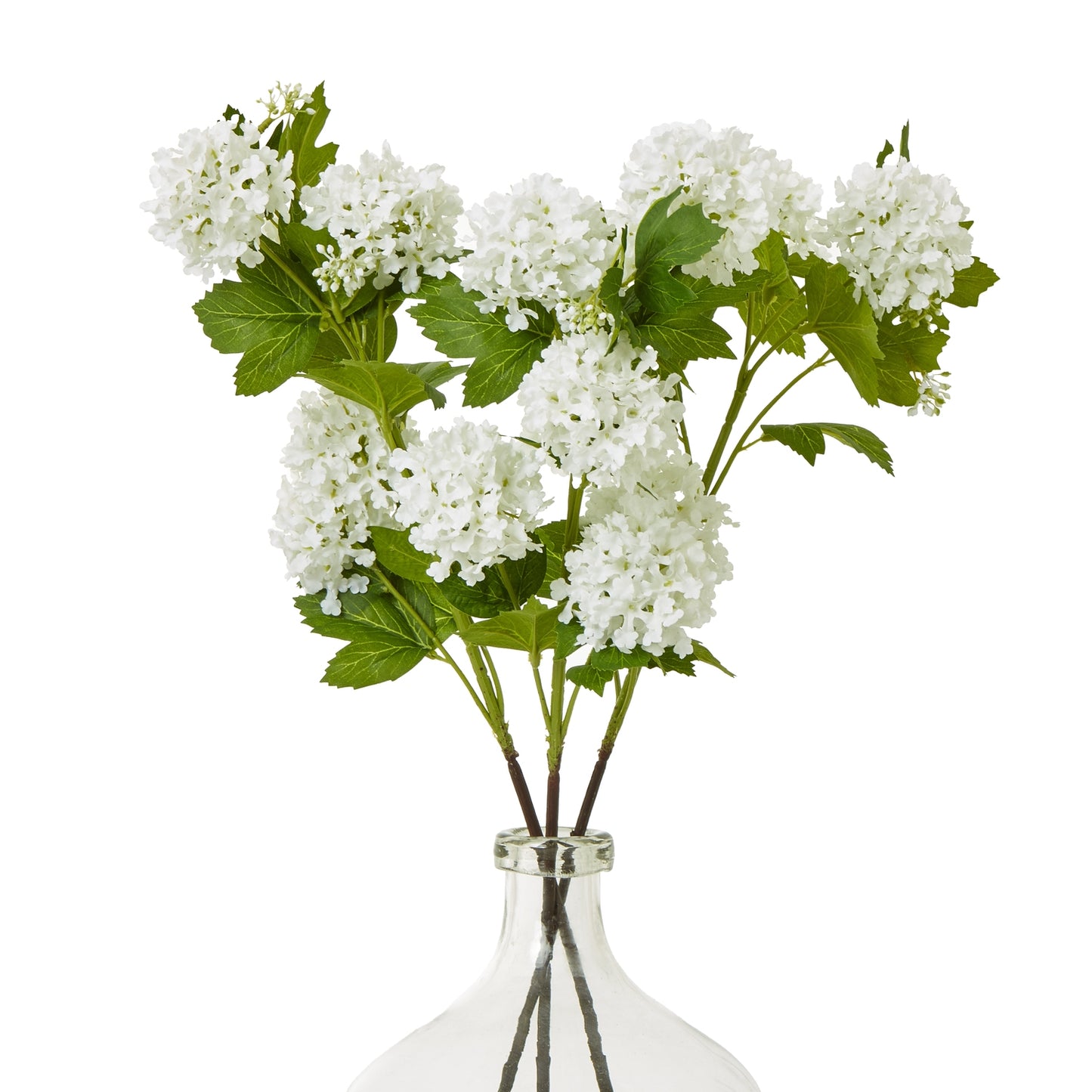 Set of 3 Artificial Flowers Cream Snowball Viburnum Sprays