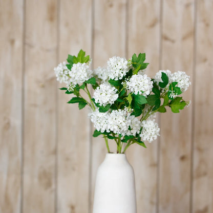 Set of 3 Artificial Flowers Cream Snowball Viburnum Sprays