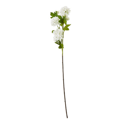 Set of 3 Artificial Flowers Cream Snowball Viburnum Sprays