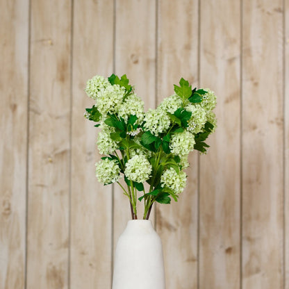 Set of 3 Artificial Flowers Green Snowball Viburnum Sprays