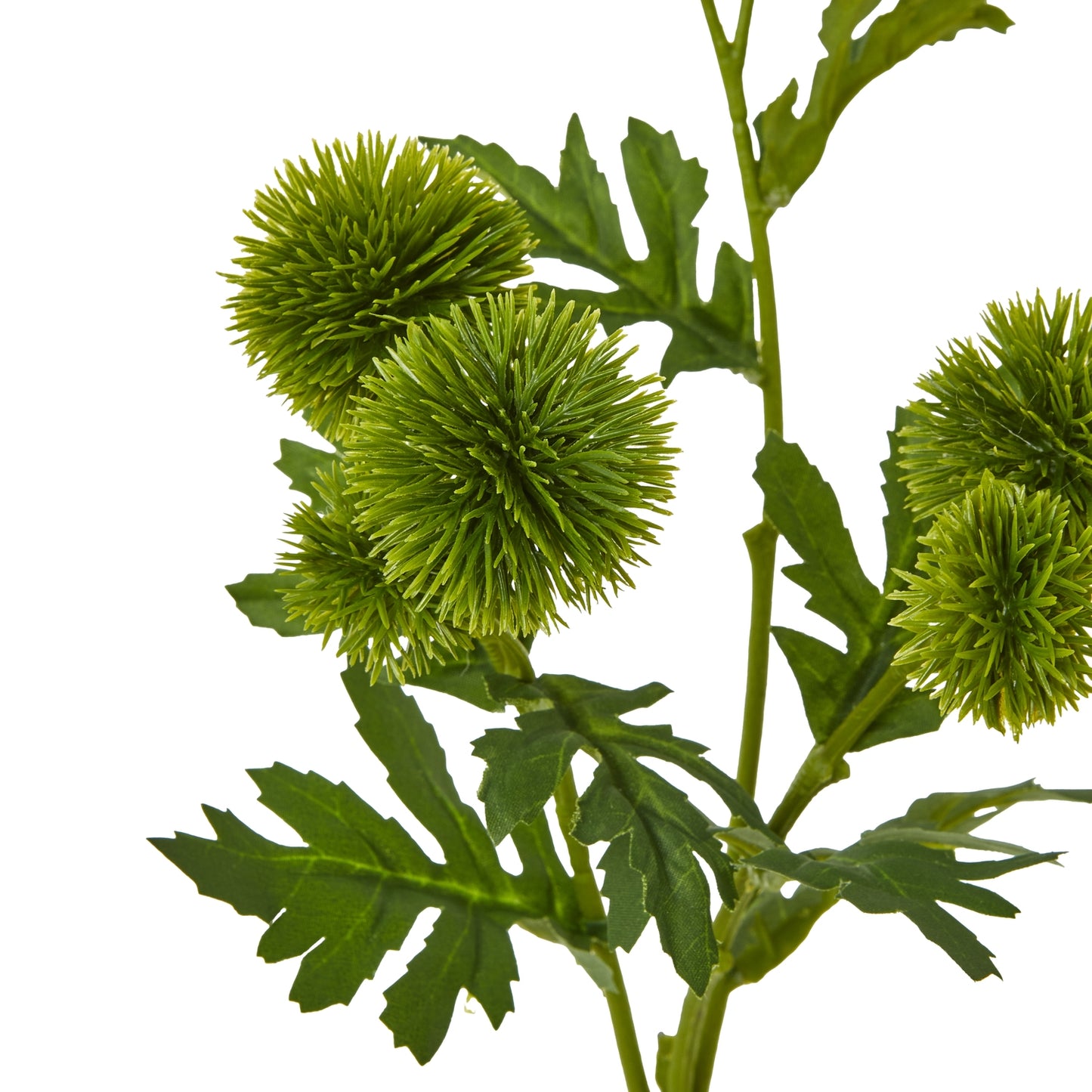 Set of 3 Artificial Flowers Green Globe Thistle Sprays