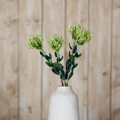 Set of 3 Artificial Flowers Green Pincushion Protea Sprays