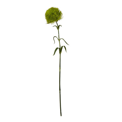 Set of 3 Artificial Flowers Light Green Dianthus Stems