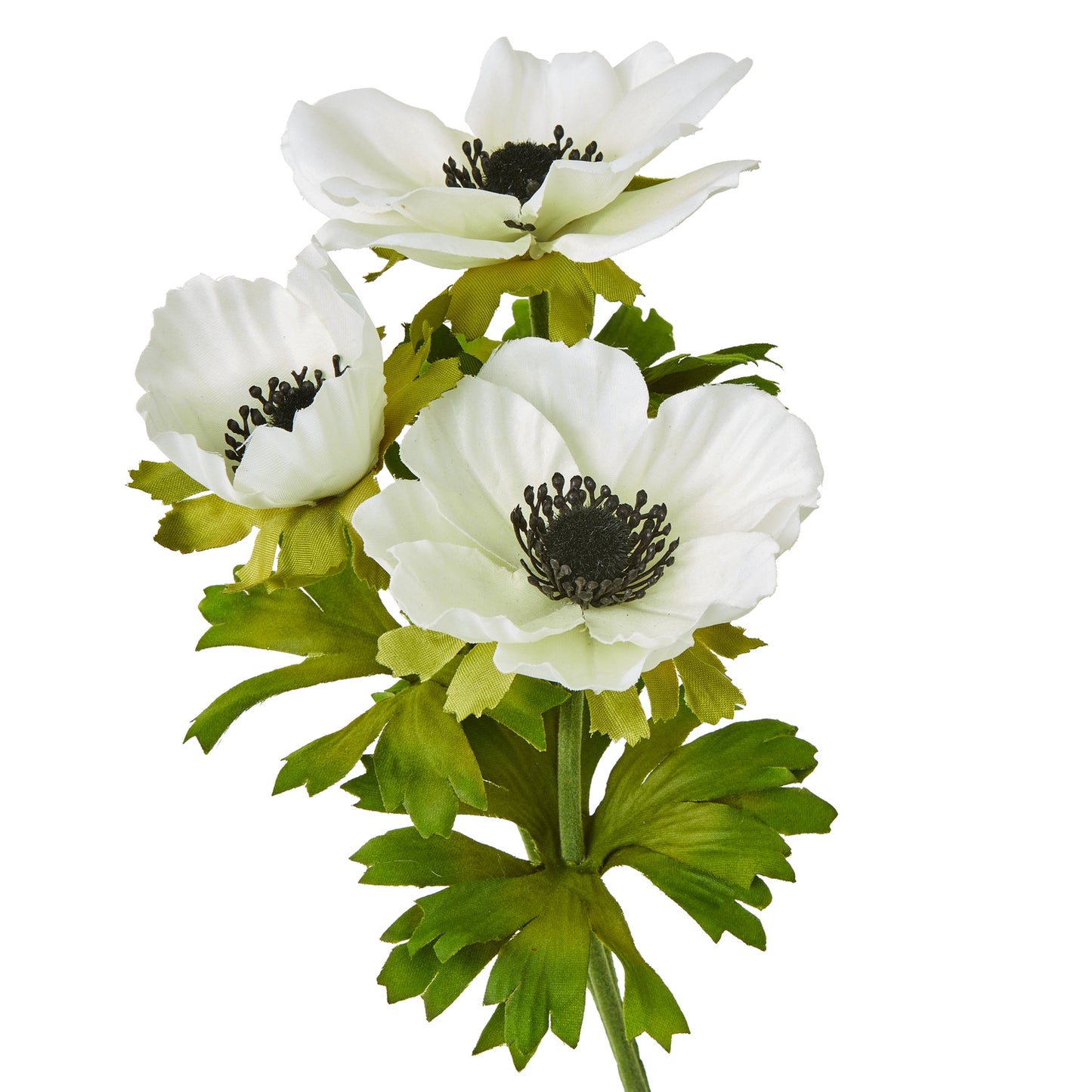 Set of 3 Artificial Flowers White Anemone Sprays